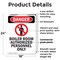 Signmission Boiler Room Authorized Danger Sign, Plastic, 18in W x 24in L, 2PK OS-2PACK-DS-P-1824-V-1048 - alternate 7